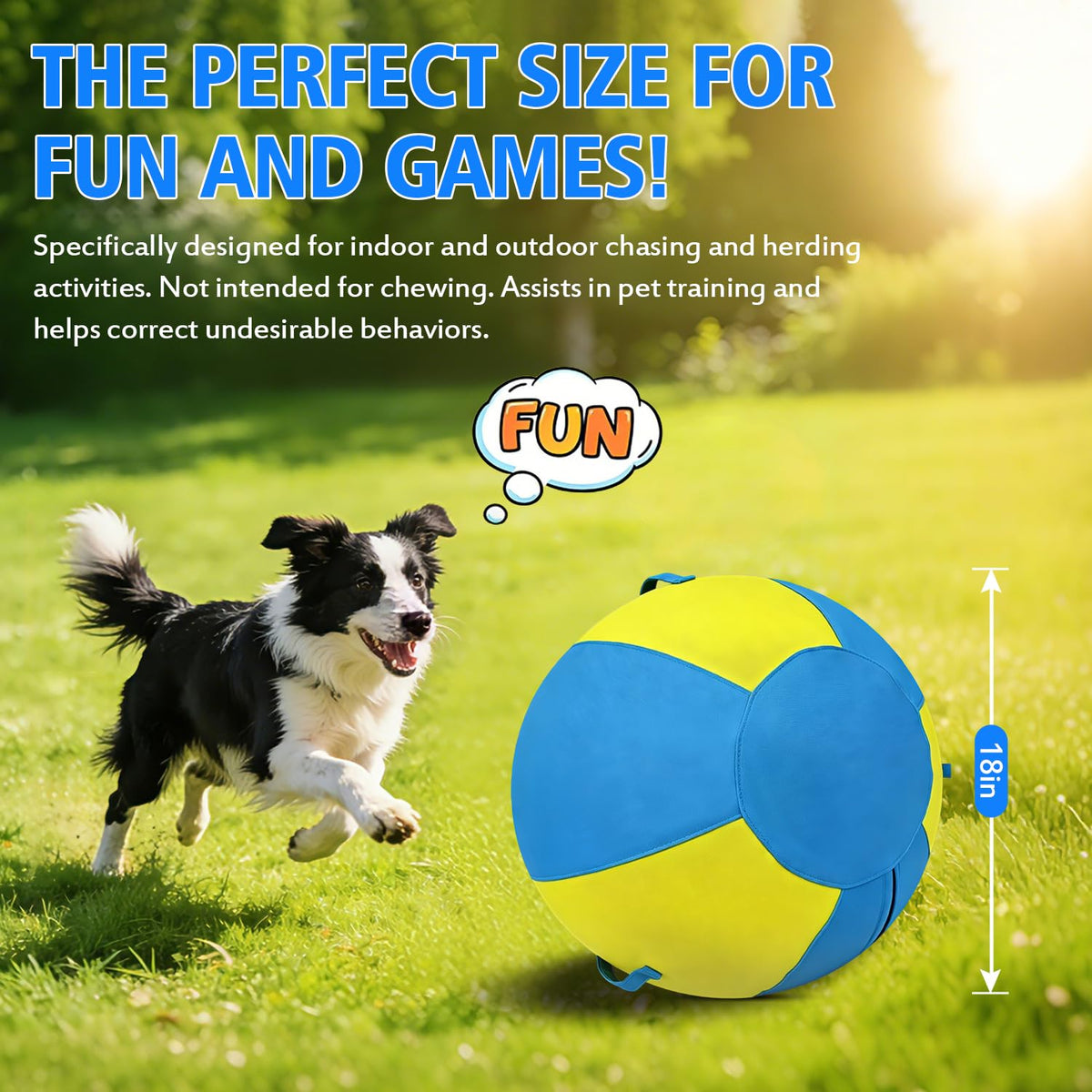 18 Inch Heavy Duty Dog Herding Ball with 3 Handles N33582