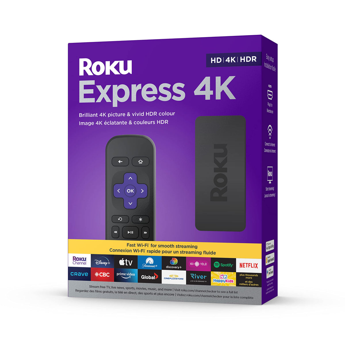 4K HDR Streaming Media Player with HDMI Cable F232492