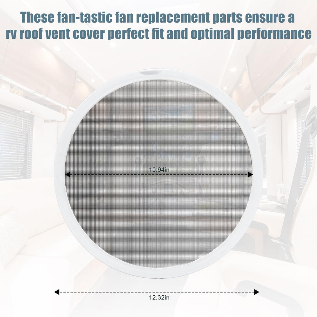 White 2PCS RV Vent Screen Roof Fan Frame Parts W404733