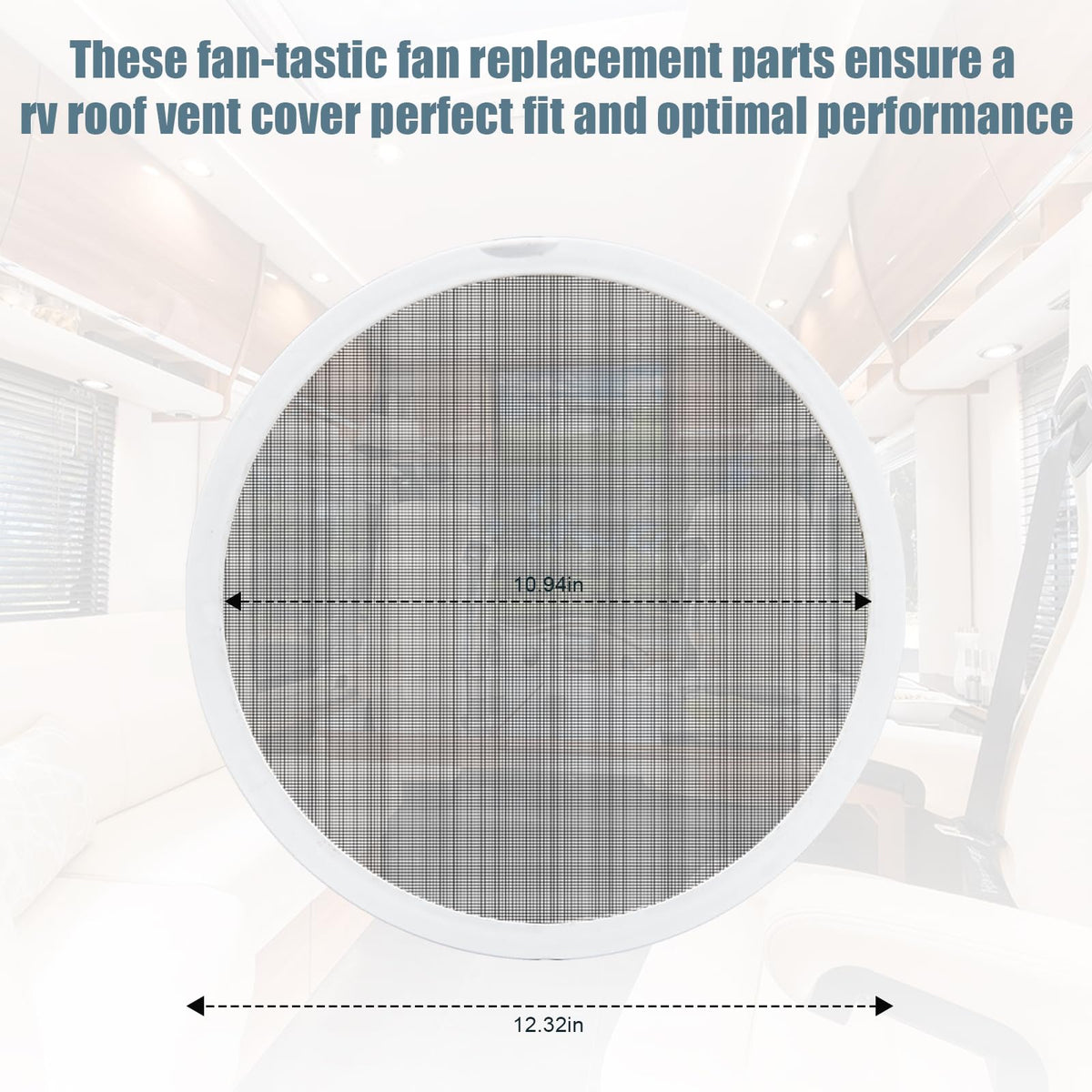 White 2PCS RV Vent Screen Roof Fan Frame Parts W404733