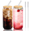 20 oz Glass Cups with Lids and Straws Set of 2 G959865