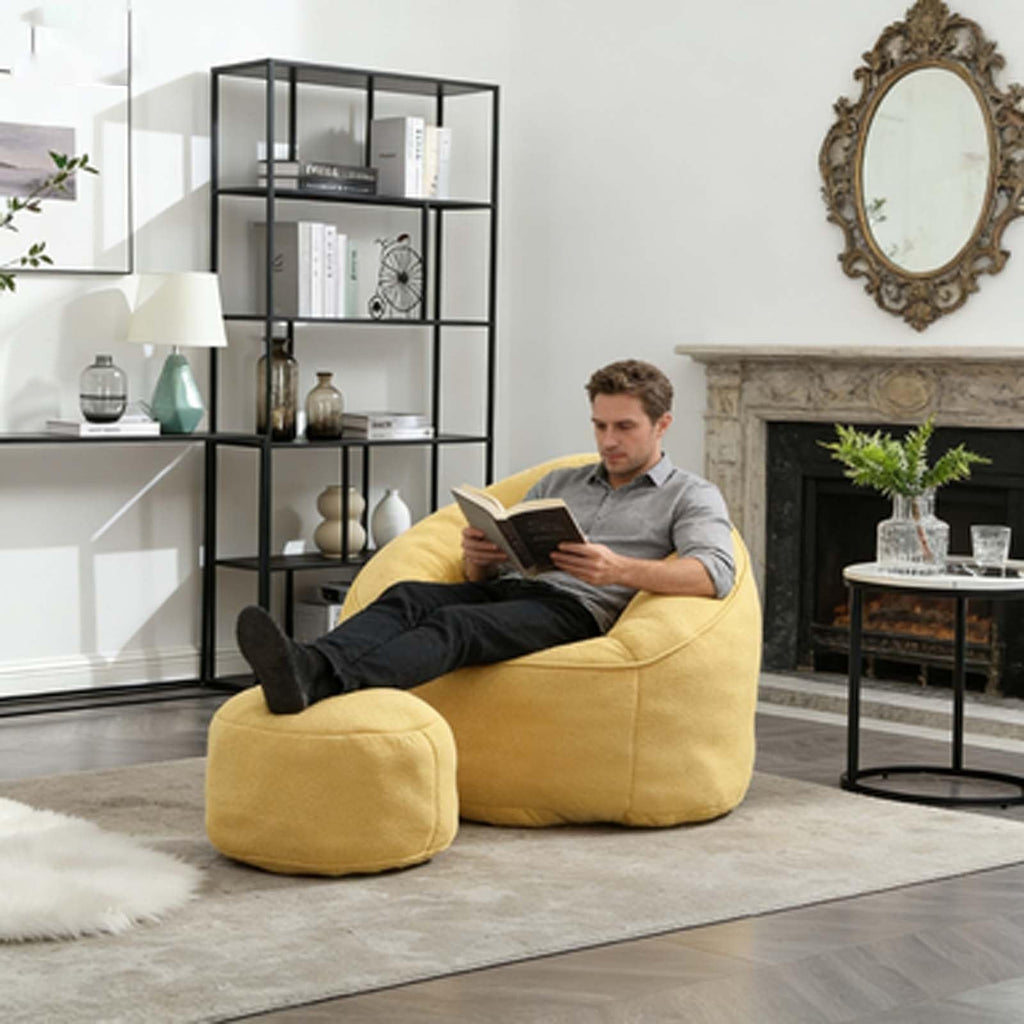 Memory Foam Bean Bag Chair with Footrest Y19664