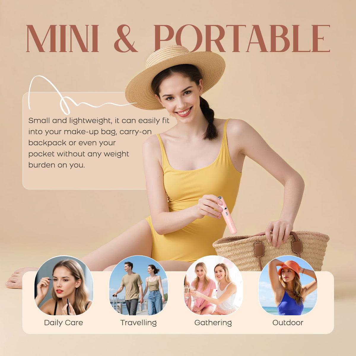 2-in-1 USB Rechargeable Electric Facial Hair Remover with LED Light V4577