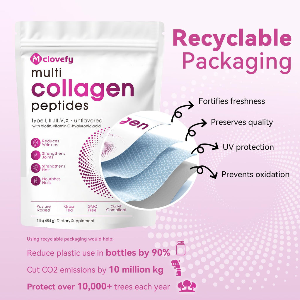 Unflavored Multi Collagen Peptides Powder 1lb G65703