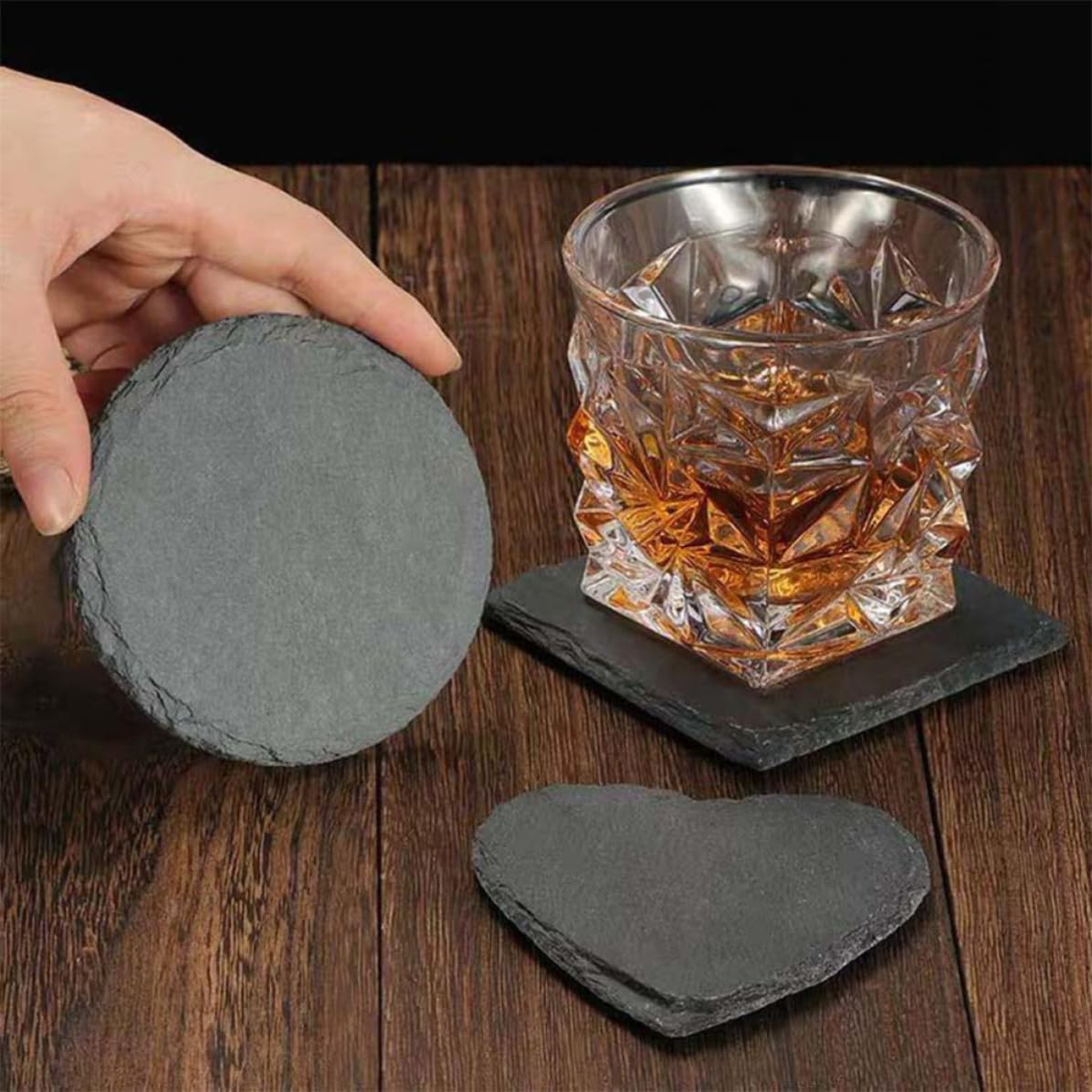 Black Natural Stone Coasters N550395