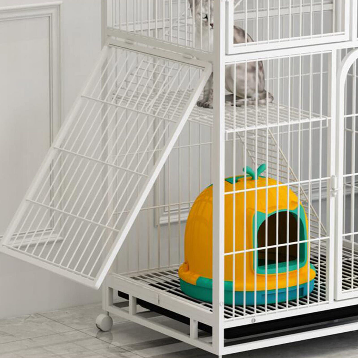 Large 3-Tier Metal Wire Cat Cage with Hammock C574