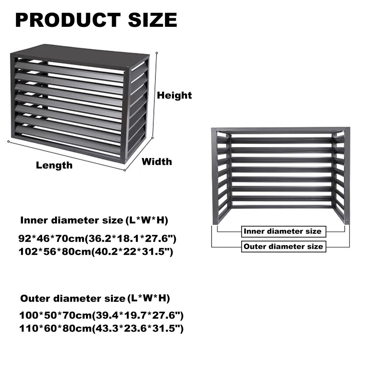 Aluminum 4-Panel AC Condenser Fence Z582358