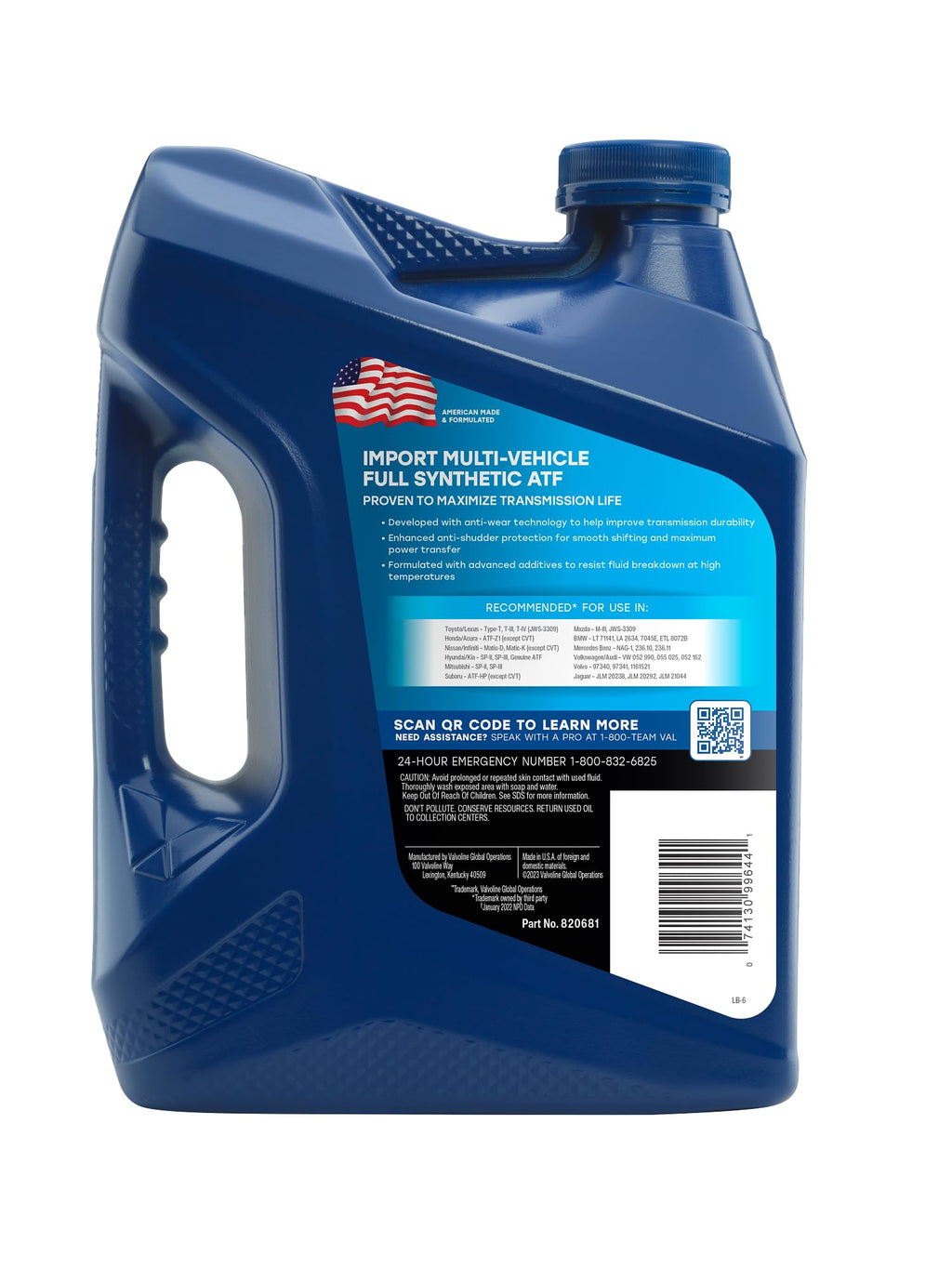 Full Synthetic Automatic Transmission Fluid 1 GA Case of 3 K9529
