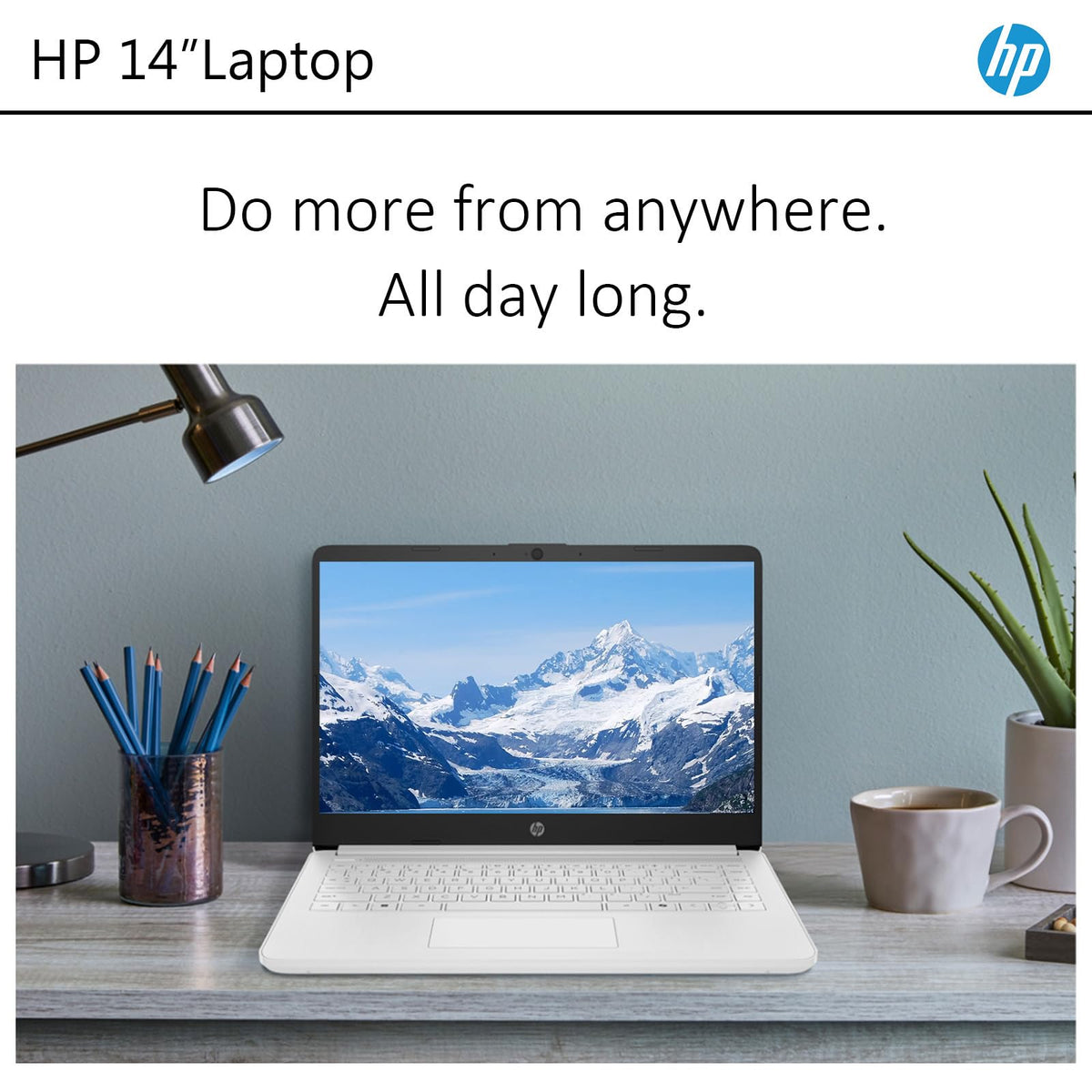 14 Inch Laptop, Intel Celeron N4500, 4GB RAM, 128GB Storage, Windows 11 S, Snowflake White J241840