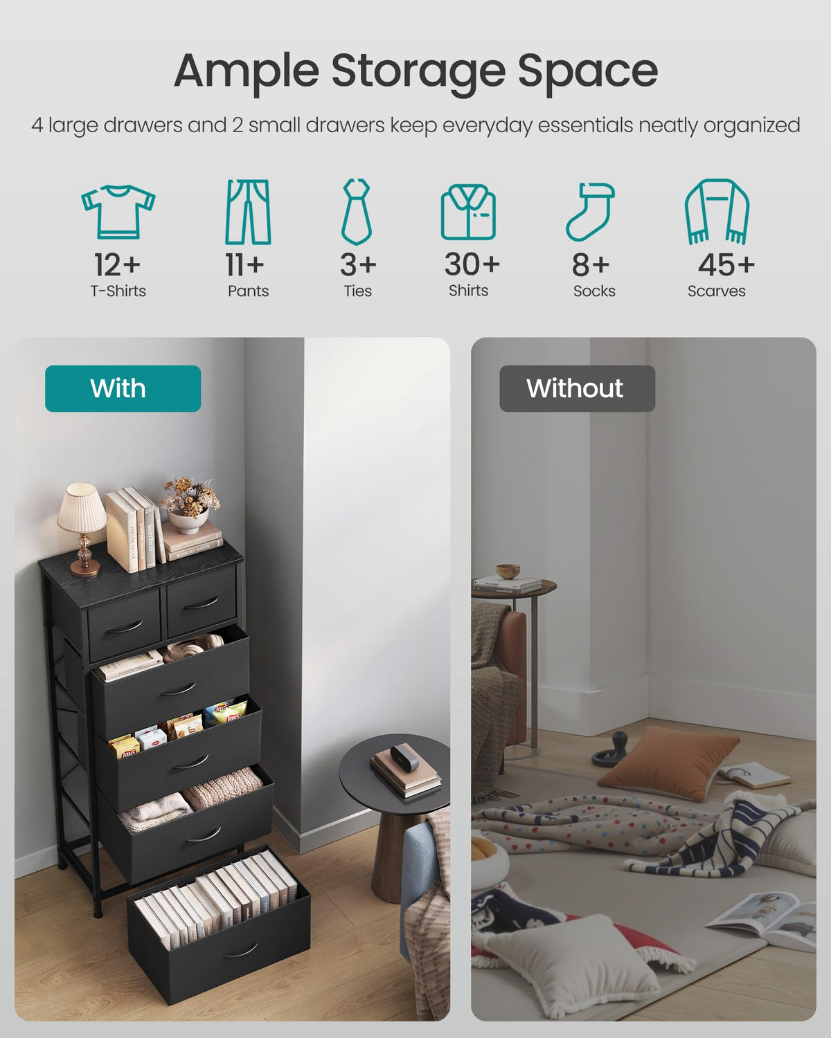 Tall Dresser with 6 Fabric Drawers H242776
