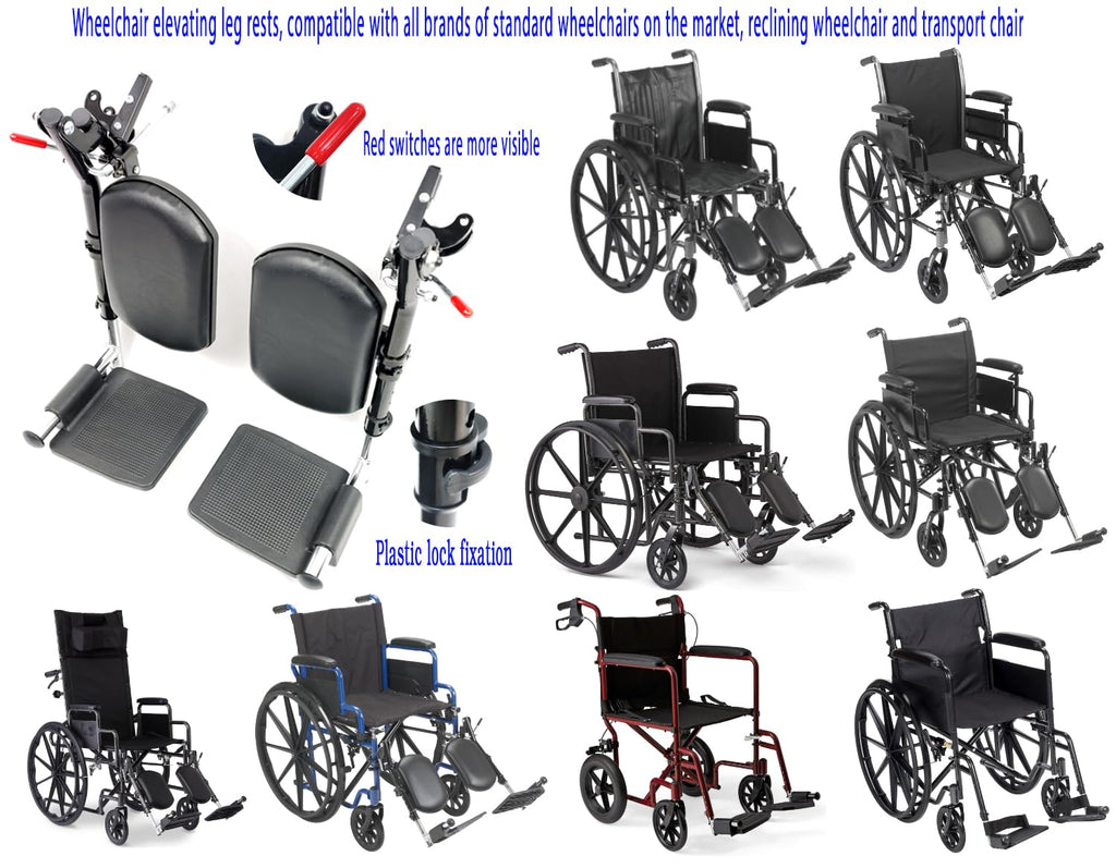 Wheelchair Elevating Leg Rests with Padded Calf Pad and Composite Footplates, 1 Pair Z699