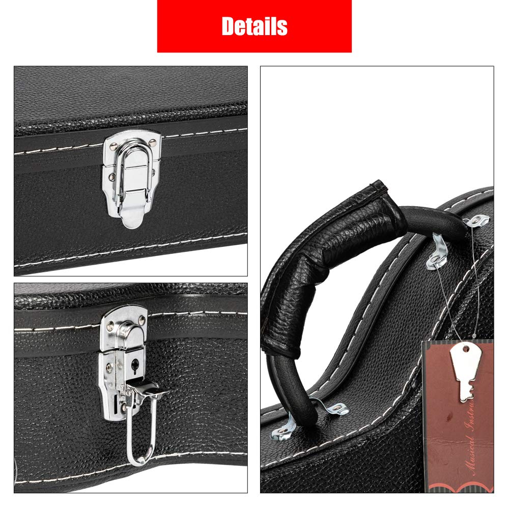 Wooden Hard-Shell Electric Guitar Case with Lock Latch Padding H747218