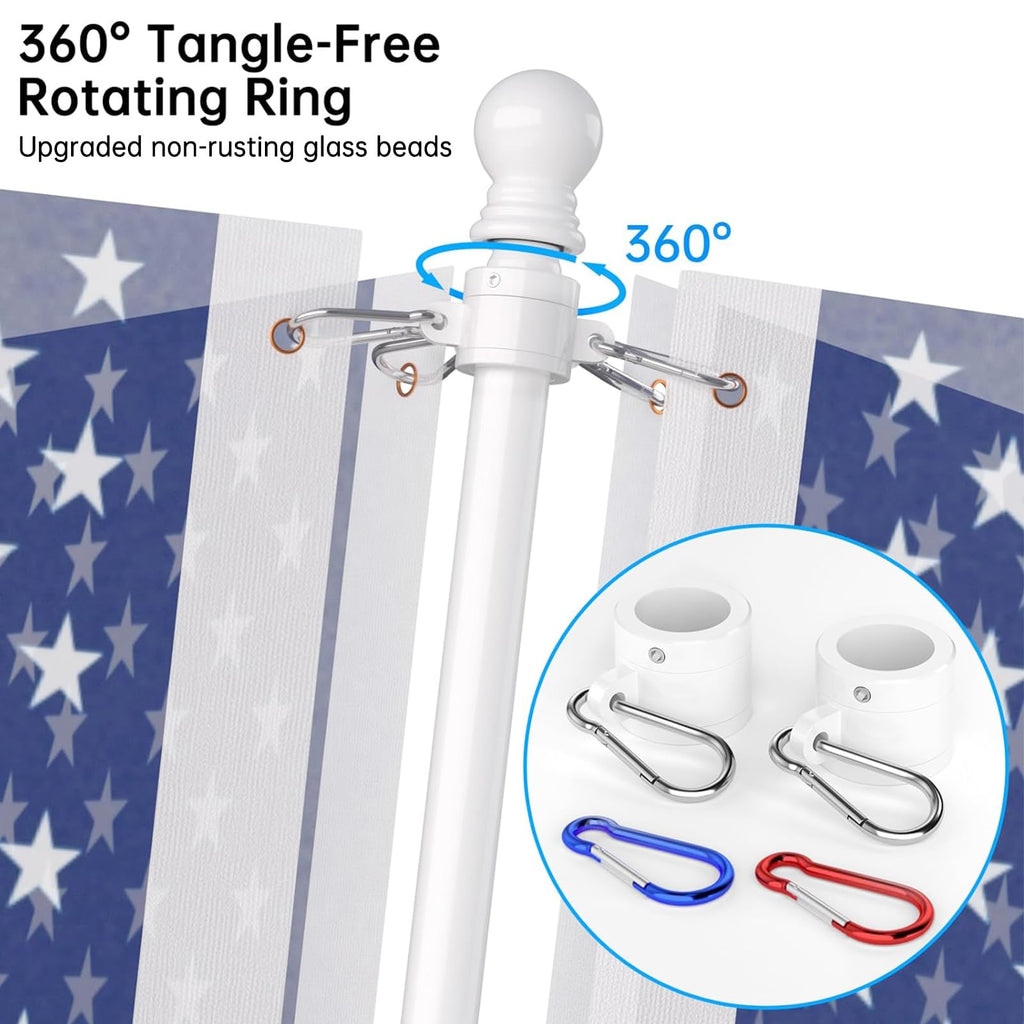 6 FT Stainless Steel Tangle Free Flag Pole Kit M615920
