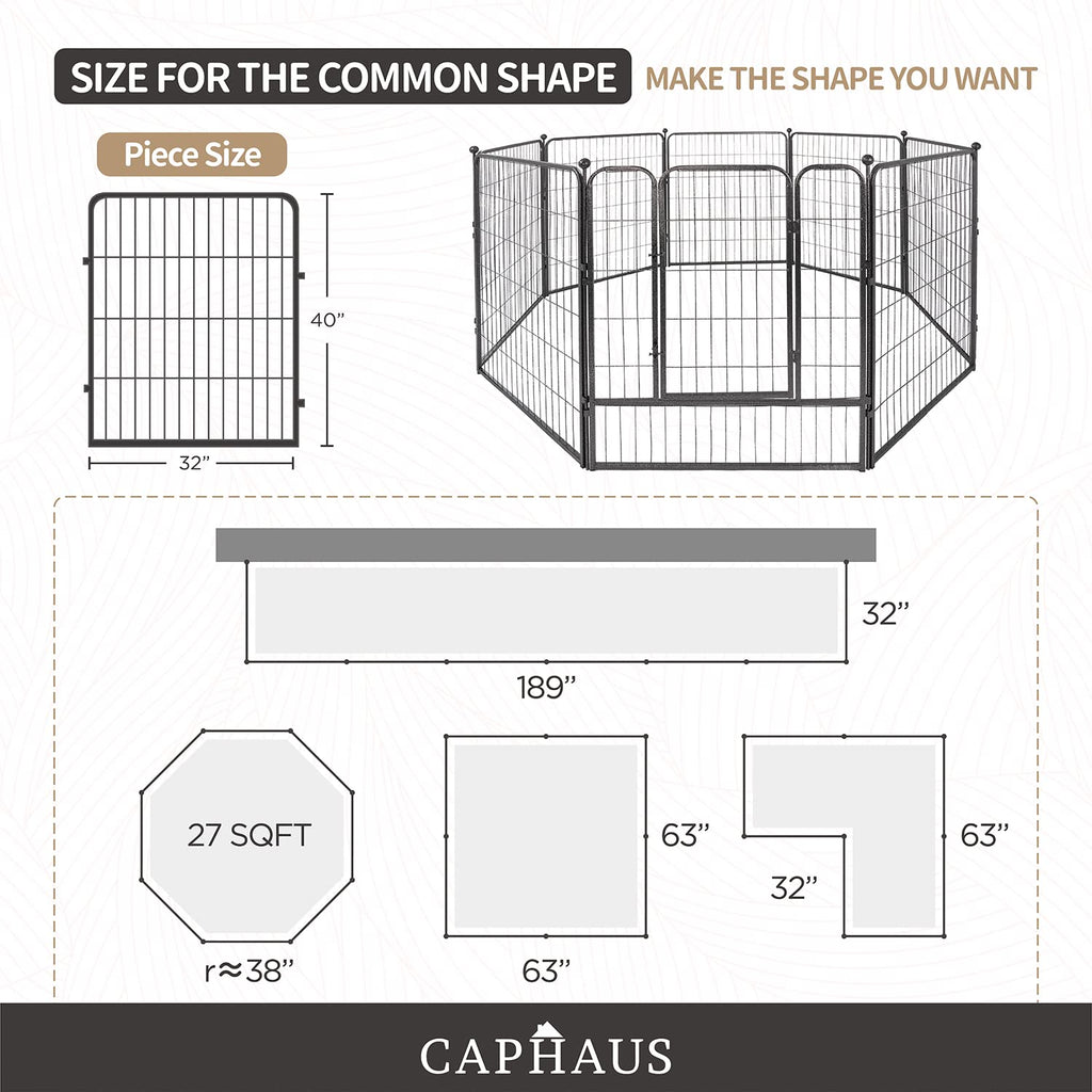 32 Inch Metal Foldable Pet Playpen with Door F909374
