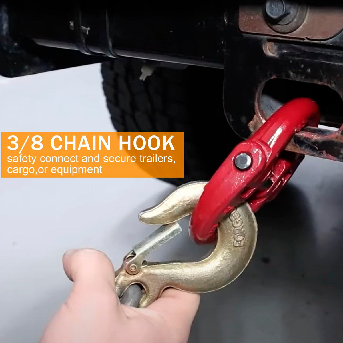 3/8 Chain Hooks with Safety Latch, 10 Pack D2914