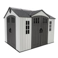 10x8 Ft Gray Resin Outdoor Storage Shed with Double Doors I8165
