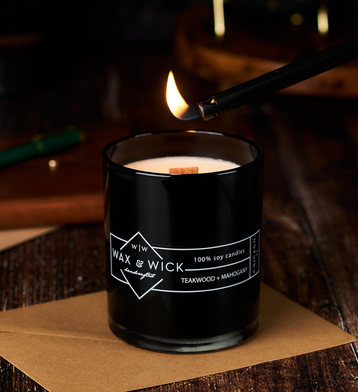 12oz Soy Wax Double Wood Wick Scented Candle A4956
