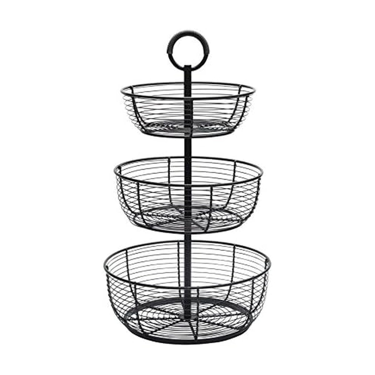 3-Tier Metal Floor Standing Fruit Storage Basket O2080
