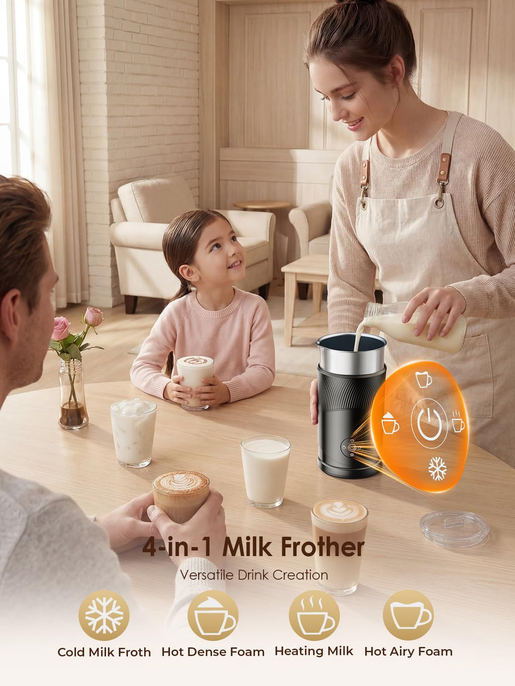 350ml Electric Milk Frother 4-in-1 Hot & Cold A2531