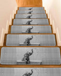 Grey Peel and Stick Stair Treads 8''x30'' 10PCS J73524