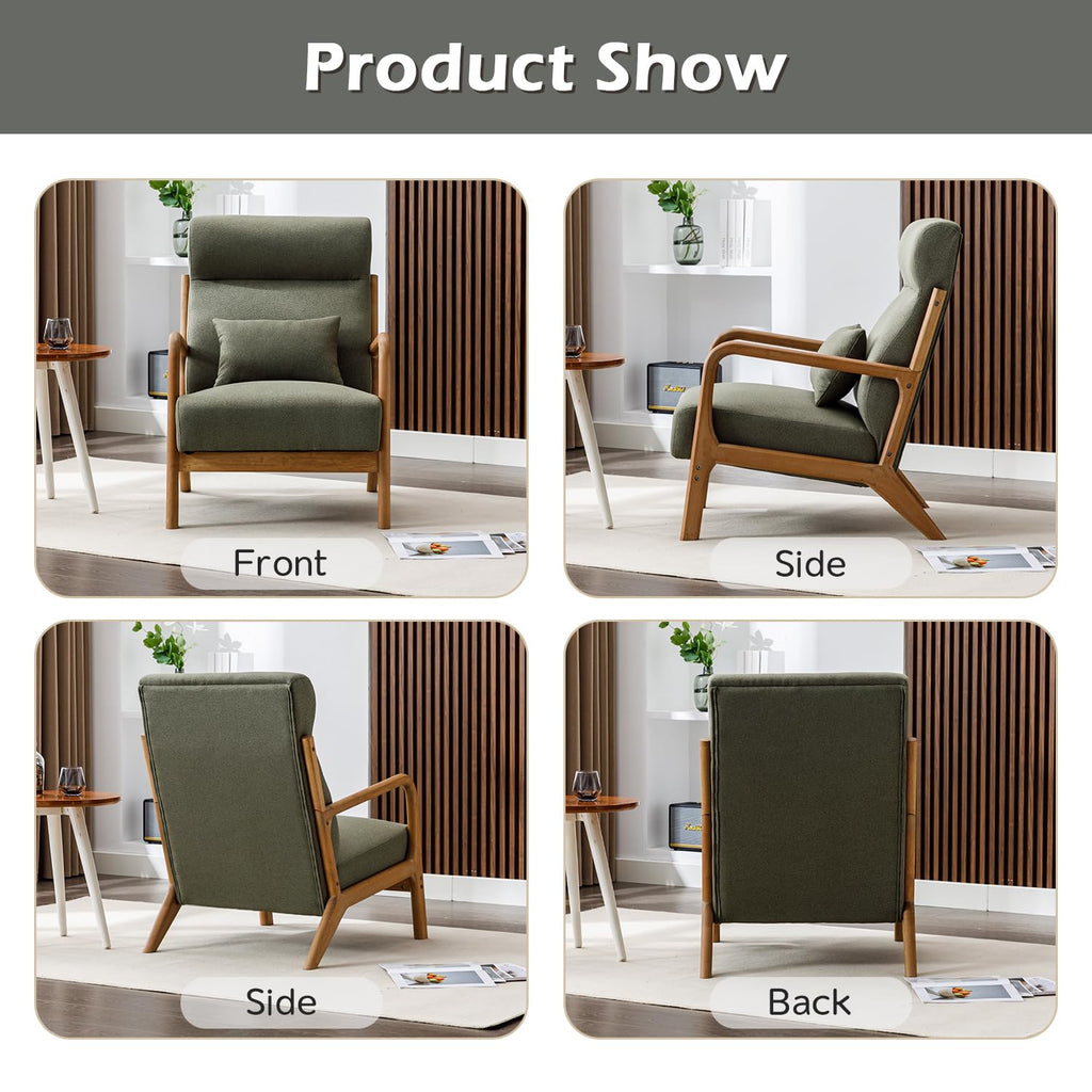 Green Mid Century Modern Accent Chair Set of 2 V883517