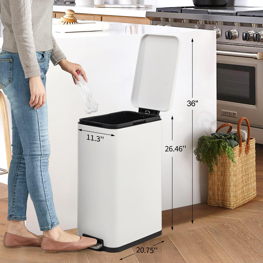 50L Stainless Steel Slim Kitchen Trash Can D33852