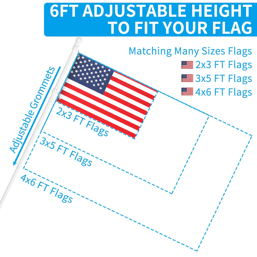 6 FT Stainless Steel Tangle Free Flag Pole Kit M615920