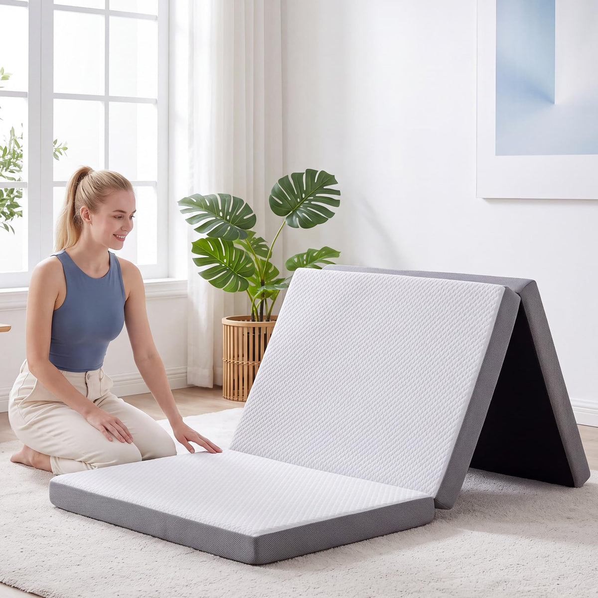 6 Inch Memory Foam Trifold Folding Mattress V17112