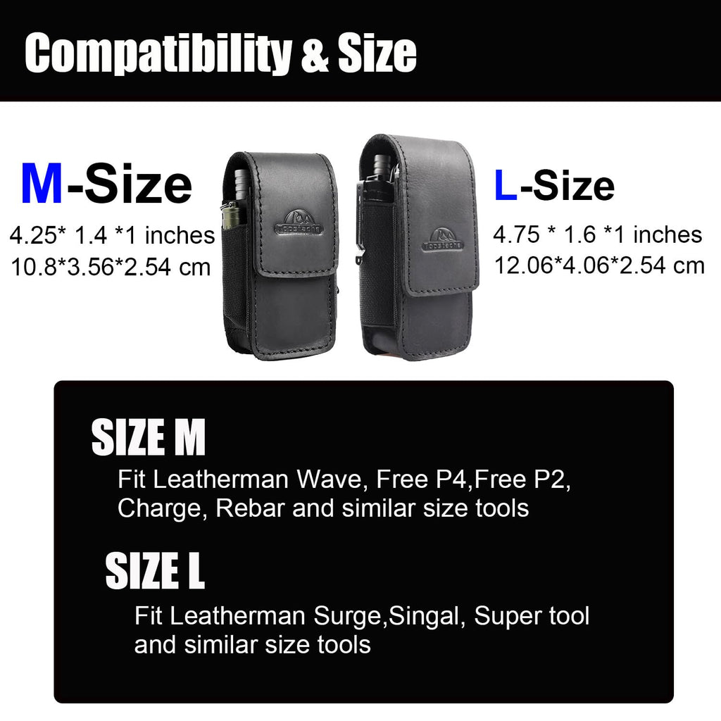 Leather Multitool Sheath with Belt Clip and Magnetic Closure V85675
