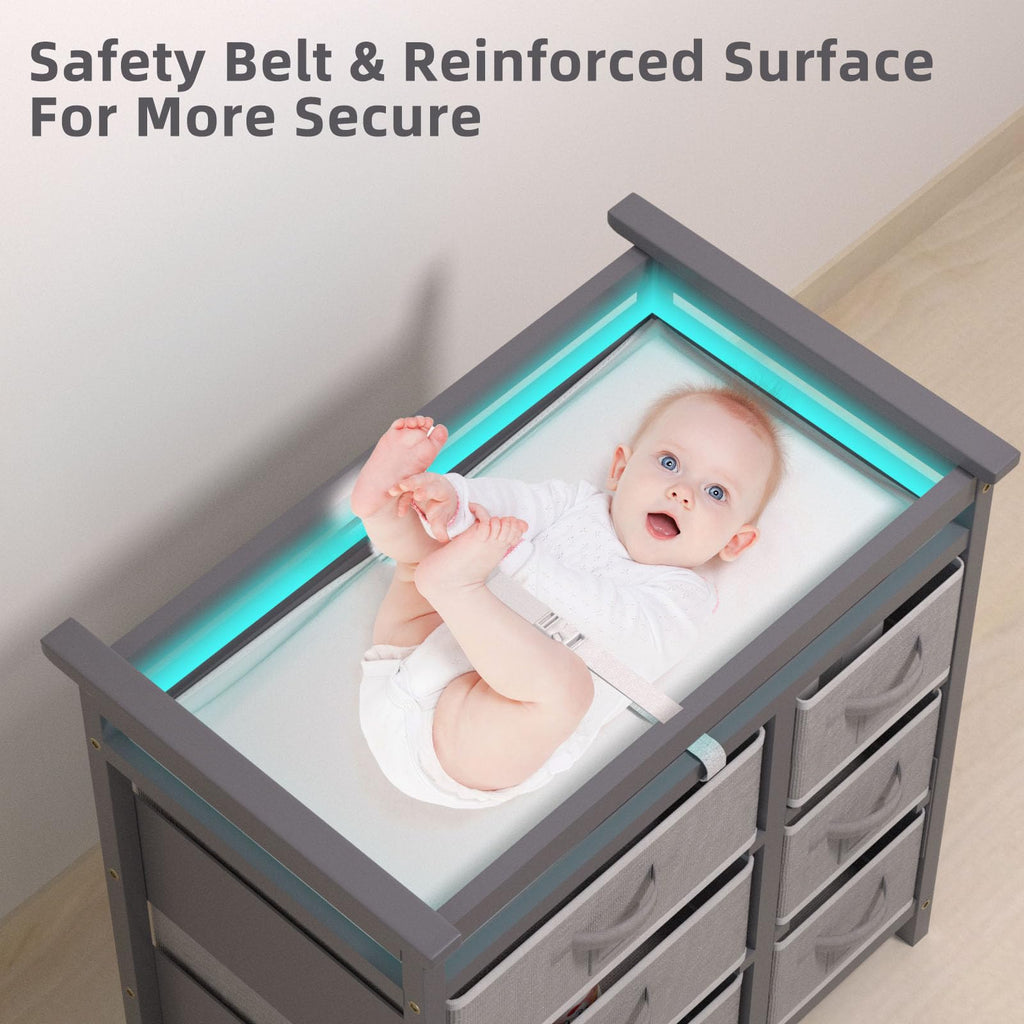 Baby Changing Table with 6 Drawers Storage Station Y88828