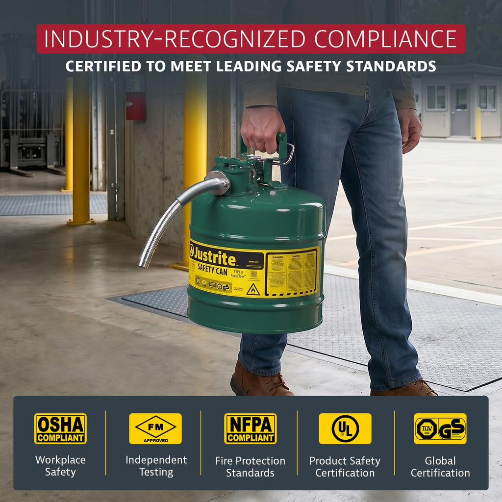 Green Galvanized Steel Safety Can S1929