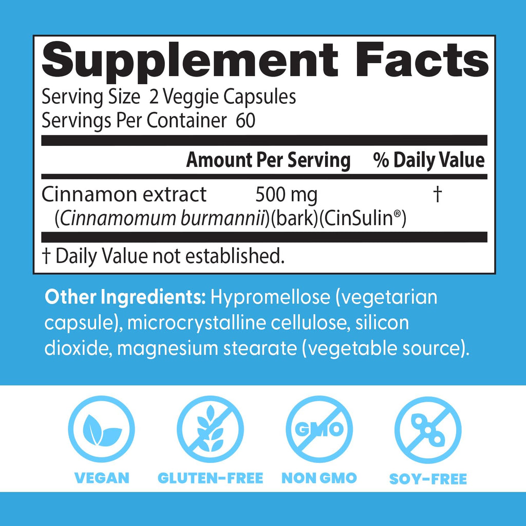 Cinnamon Bark Extract Capsules, 120 Veg Caps O142526