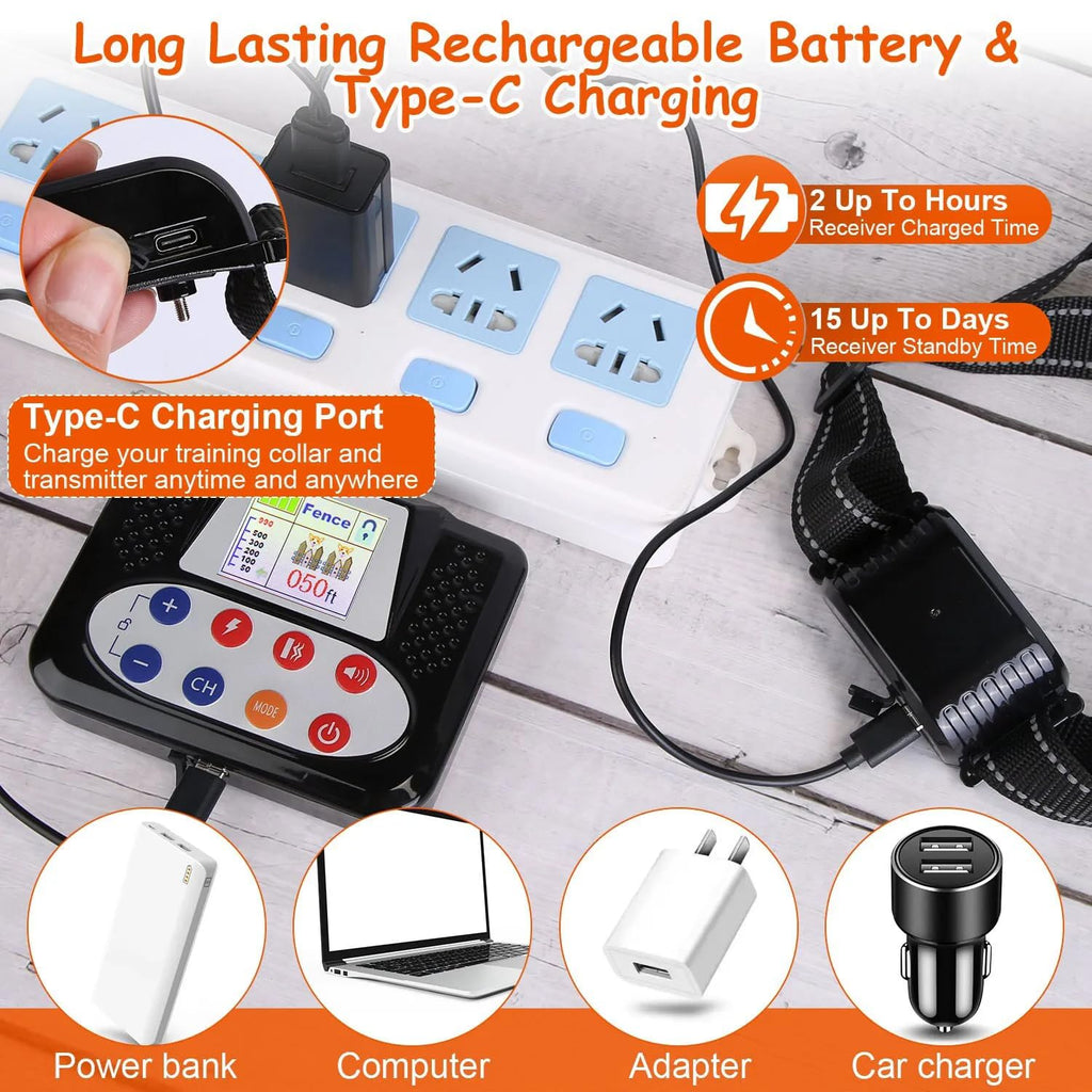 Wireless Dog Fence & Electric Training Collar with Remote C65384