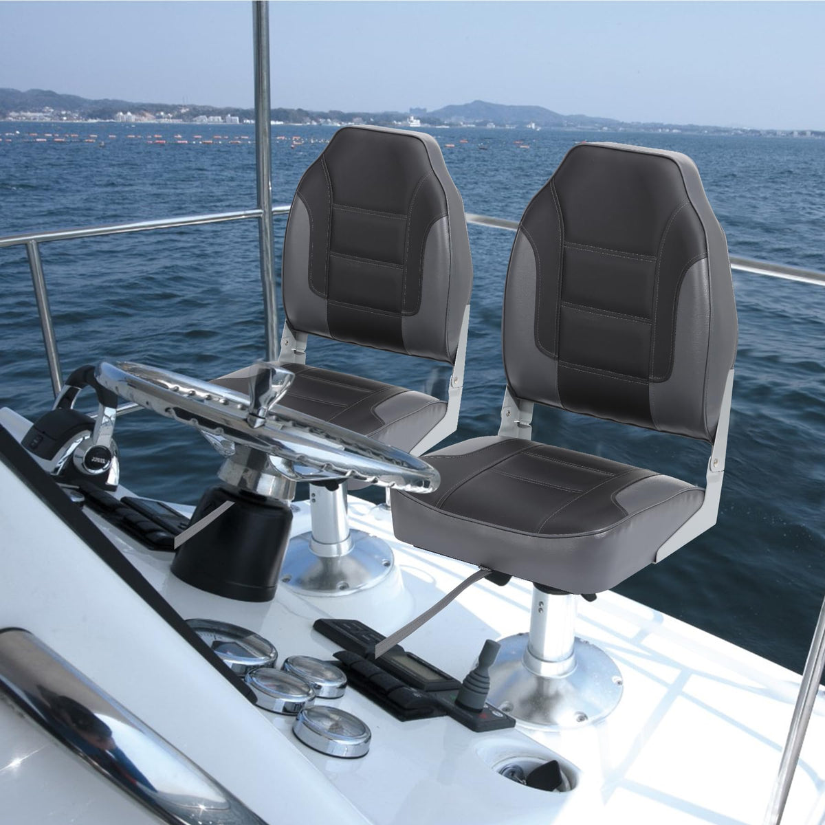 2 Pack High Back Folding Boat Seats N12211