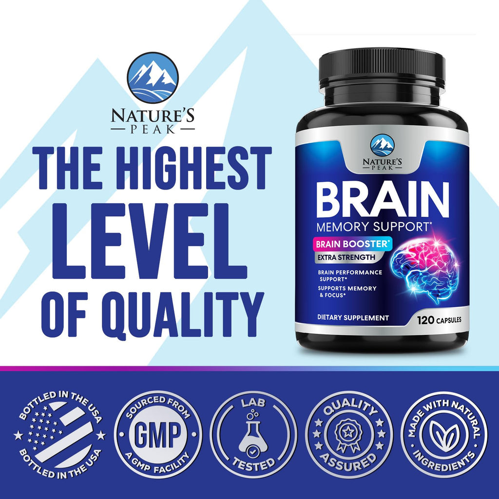 120 Capsules Brain Memory Supplement with Vitamin B6 B12 Folate & Phosphatidylserine P81654