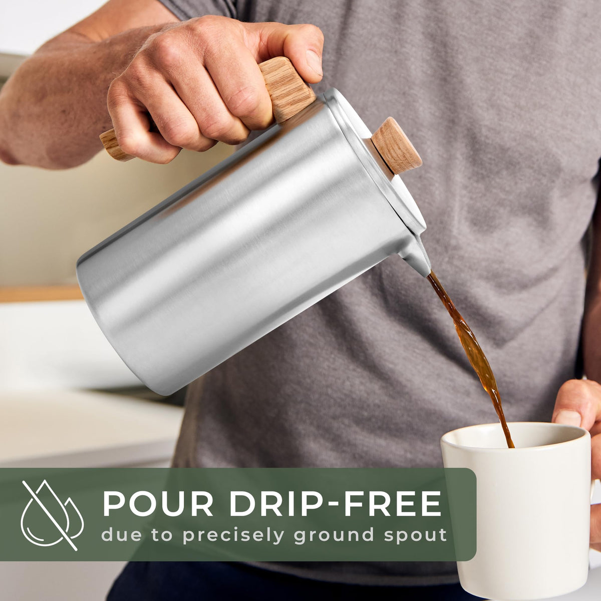34 oz Stainless Steel Double Wall French Press G9851