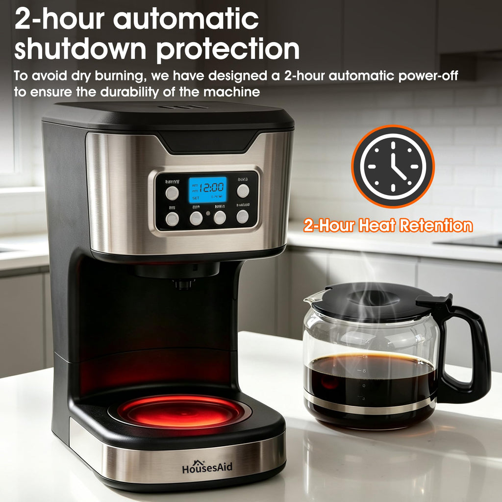 Black Stainless Steel Programmable Coffee Maker M99616