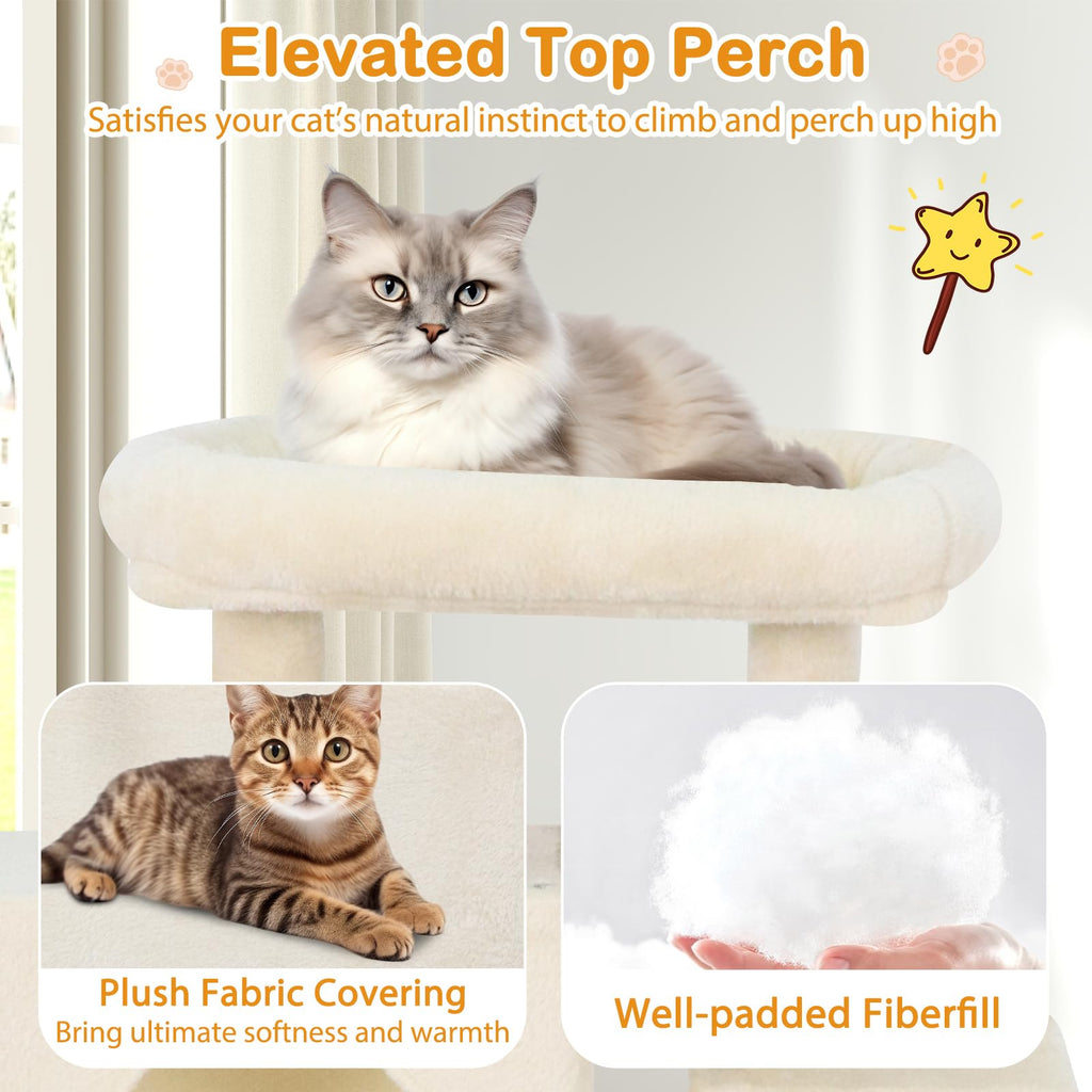 70 Inch Multi-Level Cat Tree with Sisal Scratching Posts and Condos Y50259
