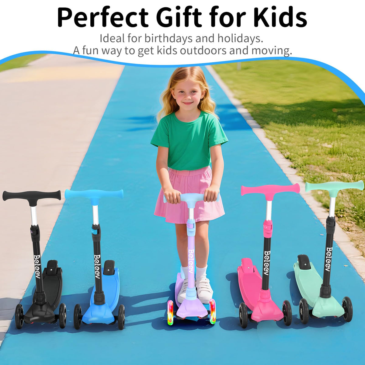 3 Wheel Kick Scooter with Light up Wheels Z479