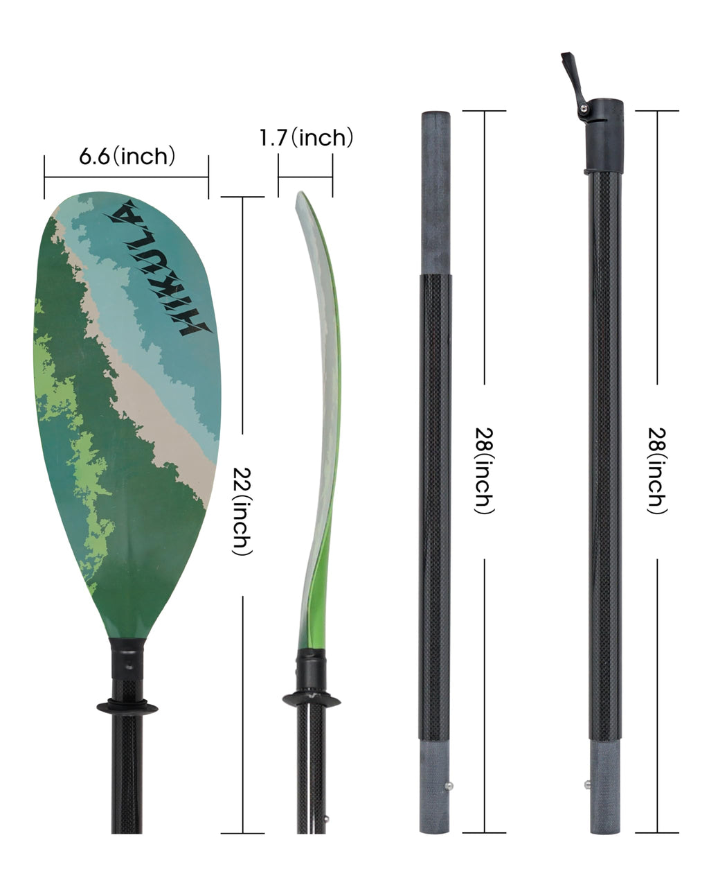 Adjustable Carbon Fiber Shaft Kayak Paddle 4 Piece K49803