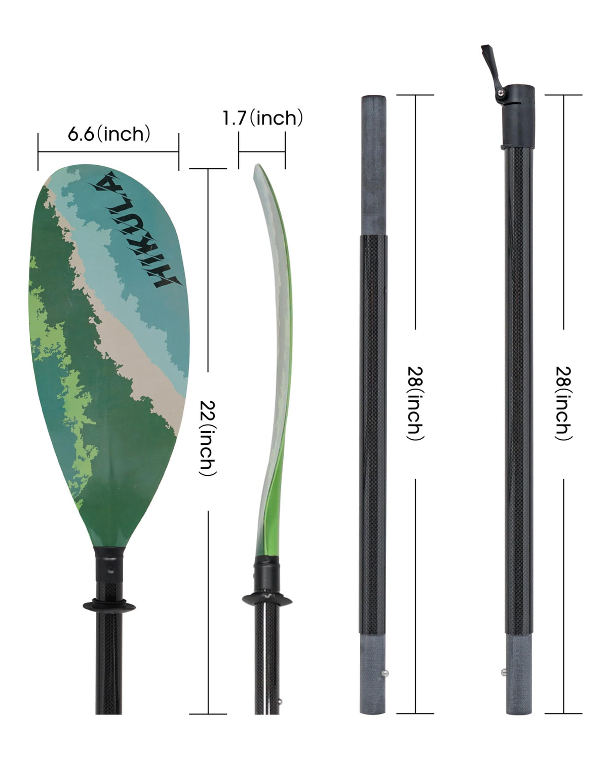 Adjustable Carbon Fiber Shaft Kayak Paddle 4 Piece K49803