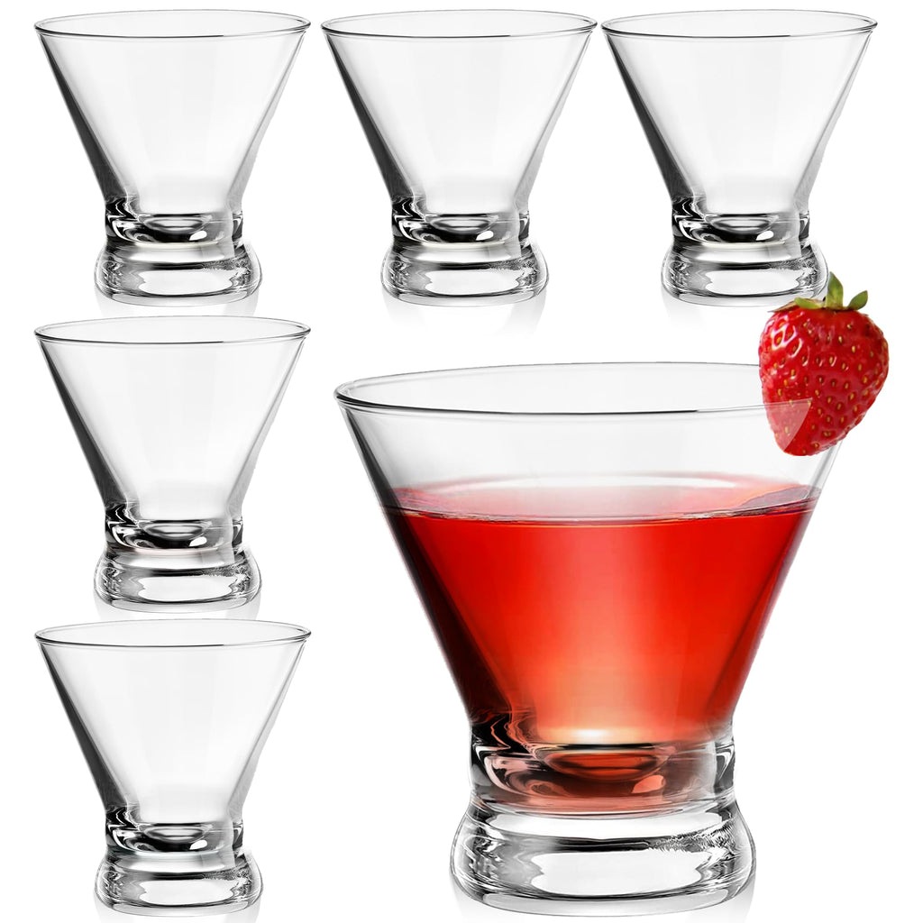 Set of 6 Stemless Martini Glasses 8 oz S385