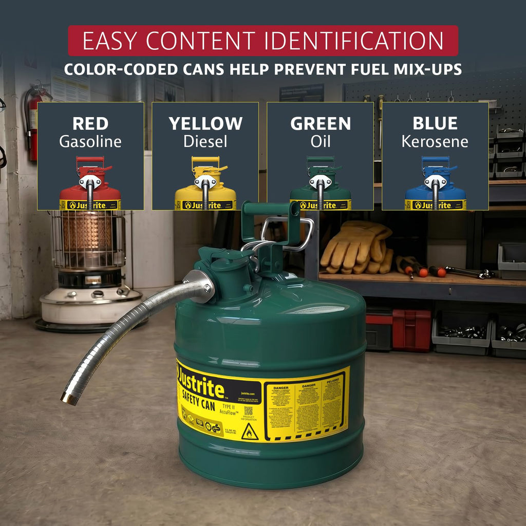 Green Galvanized Steel Safety Can S1929