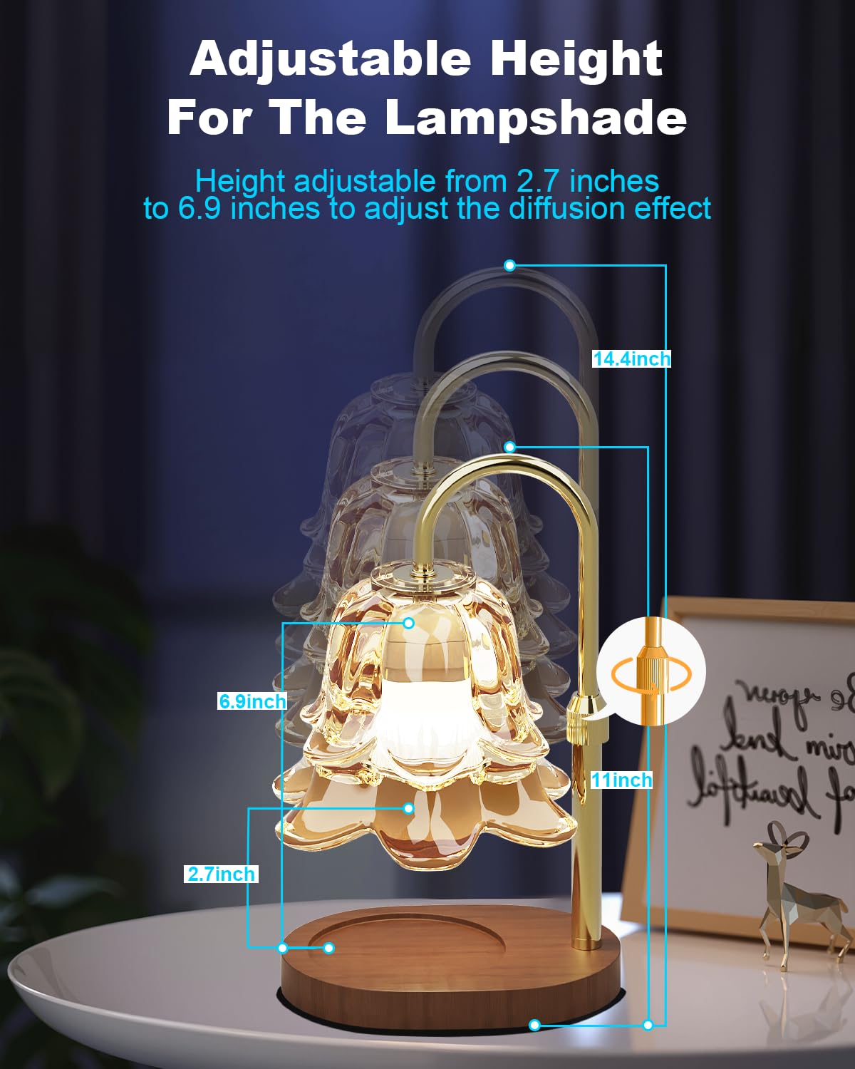 Dimmable Height Adjustable Candle Warmer Lamp with Timer J238