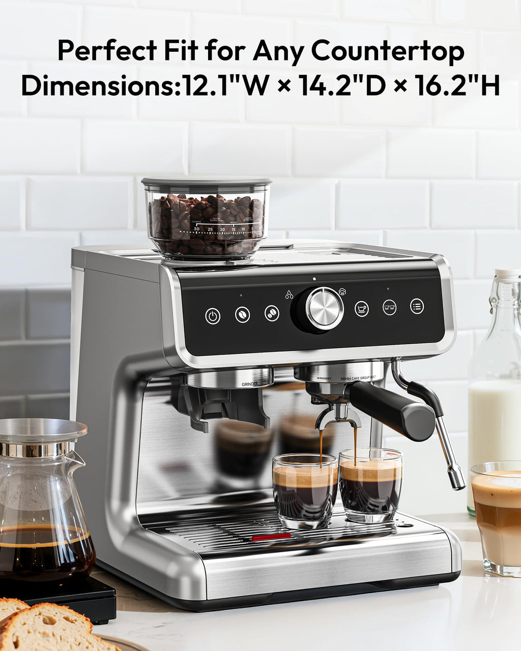 Espresso Machine with Grinder and Milk Frother J528