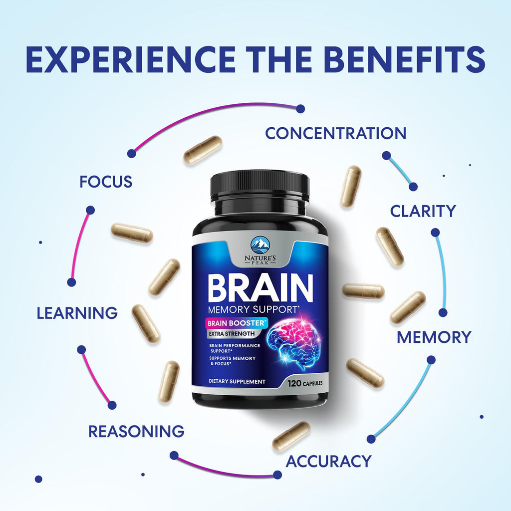 120 Capsules Brain Memory Supplement with Vitamin B6 B12 Folate & Phosphatidylserine P81654