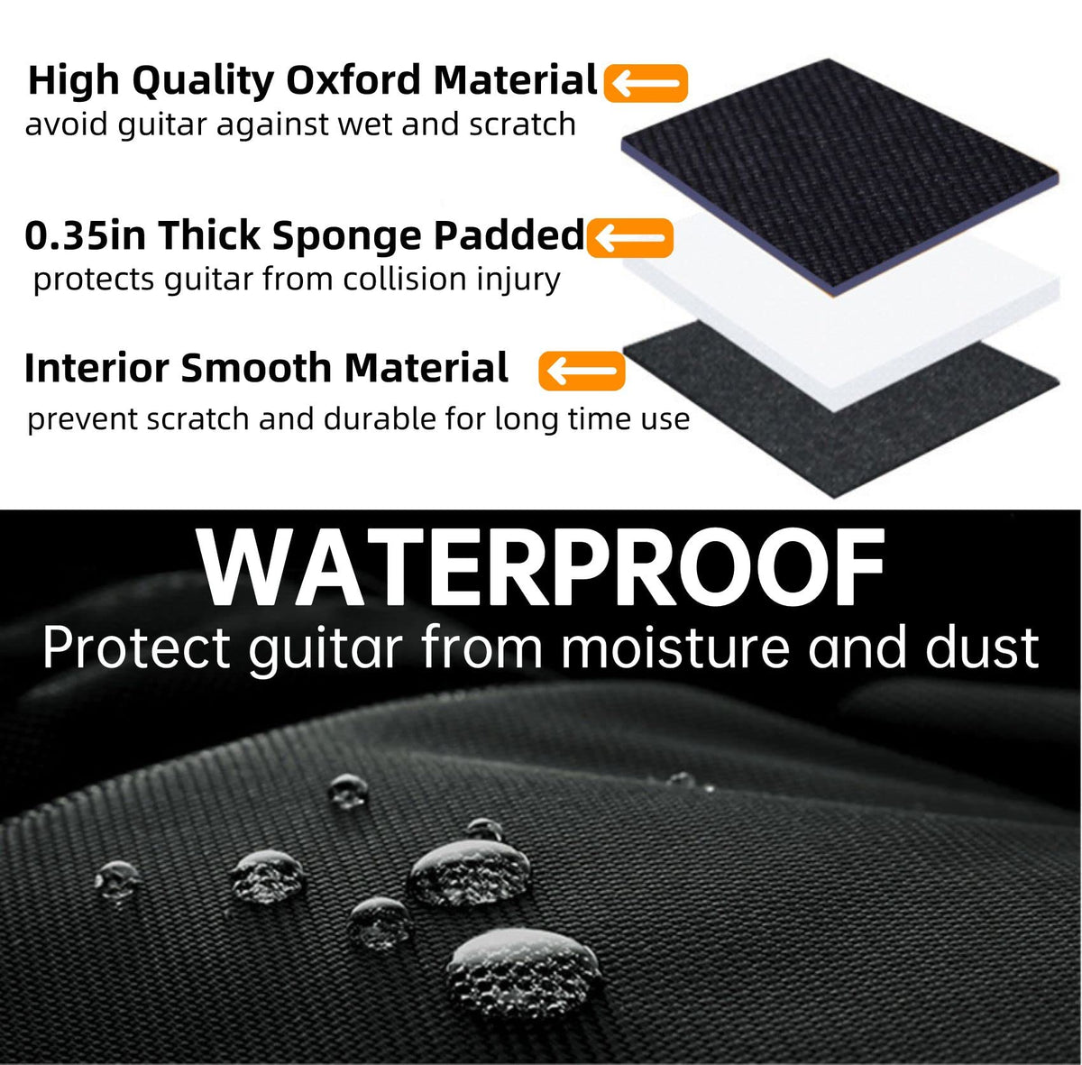 Electric Guitar Bag 8mm Thick Padding with Neck Strap M69000