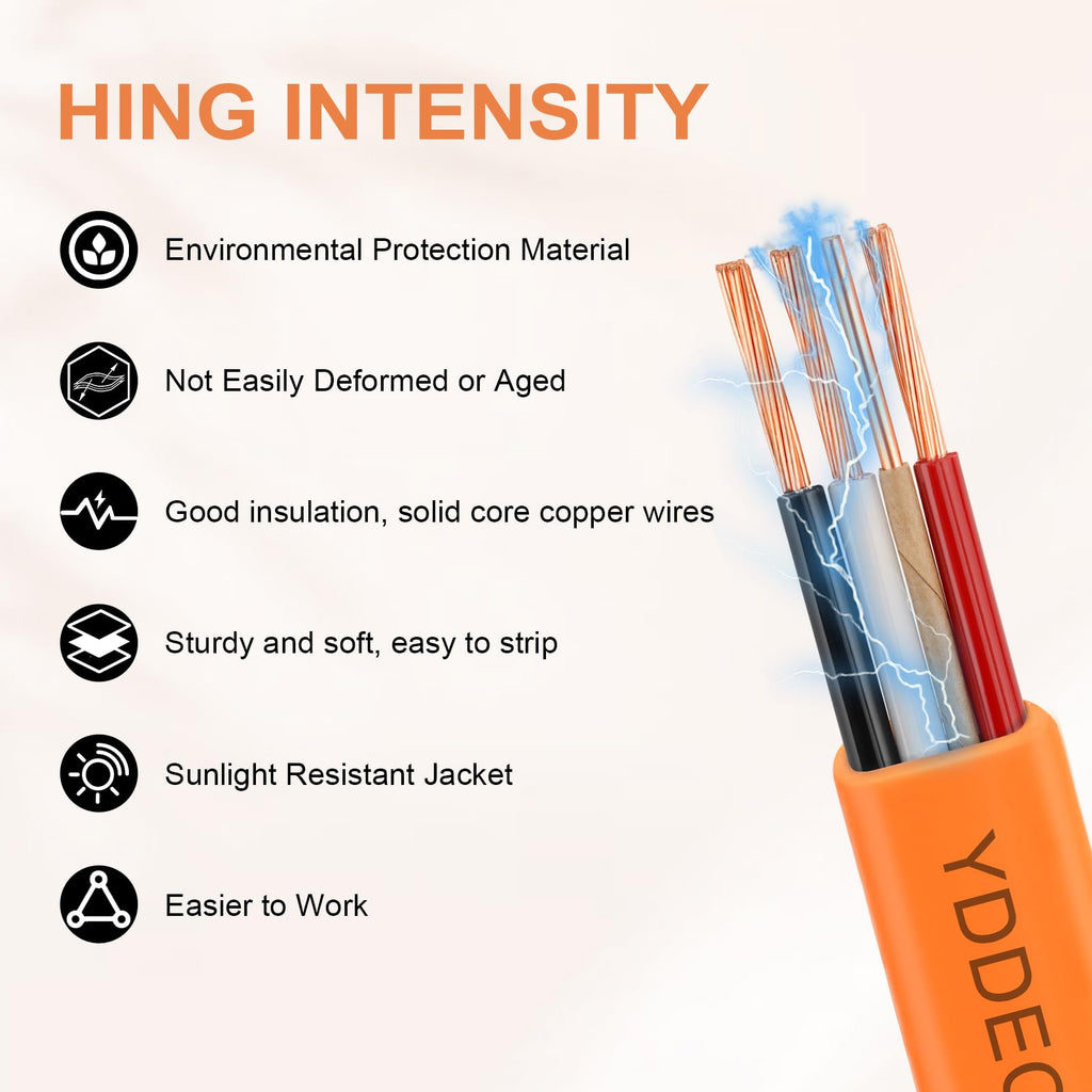 8 AWG 3 Conductor Non-Metallic Sheathed Cable 10FT Orange D547