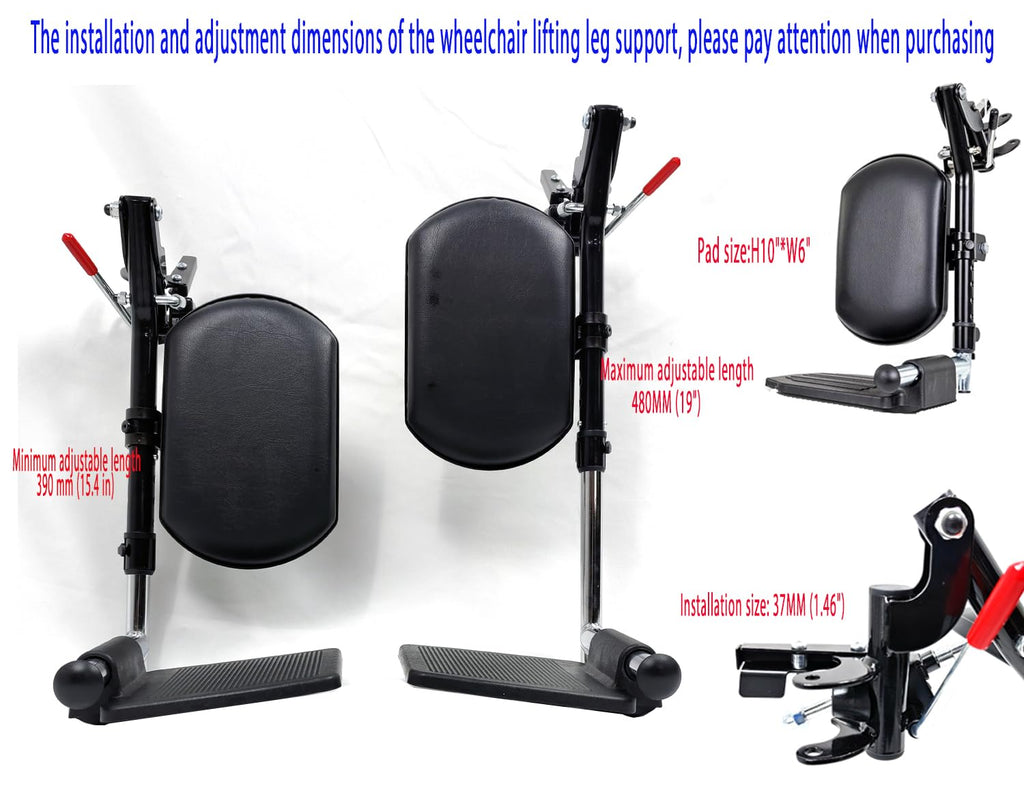 Wheelchair Elevating Leg Rests with Padded Calf Pad and Composite Footplates, 1 Pair Z699