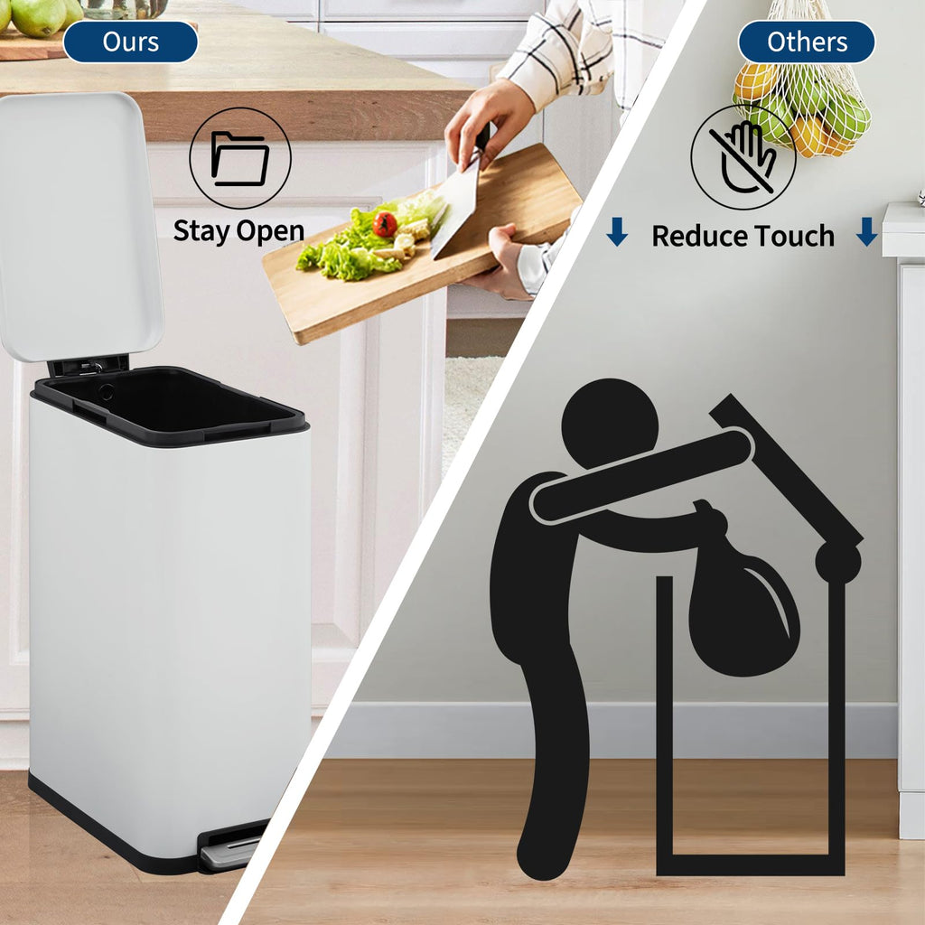 50L Stainless Steel Slim Kitchen Trash Can D33852